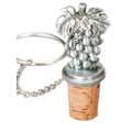 Pewter Grape Bottle Stopper w/Chain